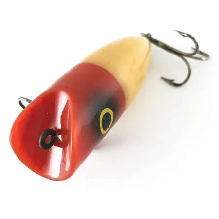 Millsite Bassor Ytpopper, Röd / Vit, 12g, Topwater, #6709