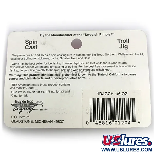 Bay de Noc Do-Jigger 1 Skeddrag, Guld/Grön, 5g, guldpläterad, #1DJGCH