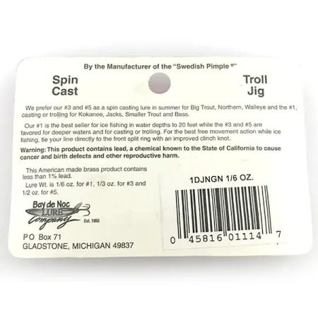 Bay de Noc Do-Jigger 1 Skeddrag, Nickel/Grön/Röd/Gul, 4,7g, #1DJNGN