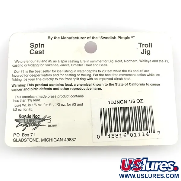 Bay de Noc Do-Jigger 1 Skeddrag, Nickel/Grön/Röd/Gul, 4,7g, #1DJNGN