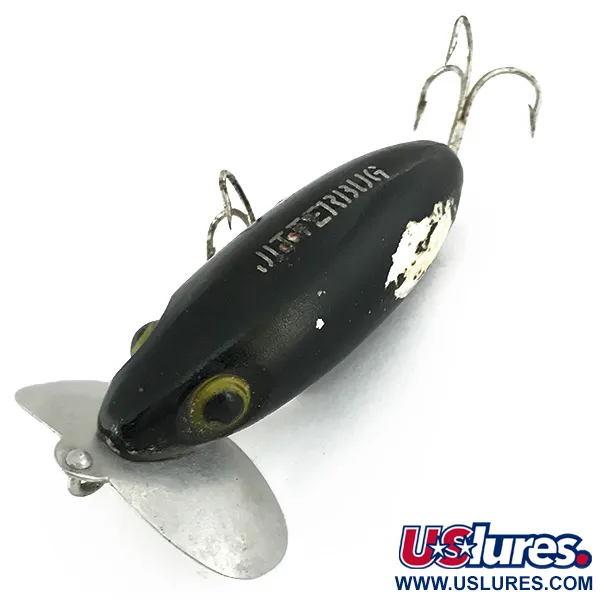 Fred Arbogast Jitterbug Ytbete, Svart, 14g, Metallsked, #6857