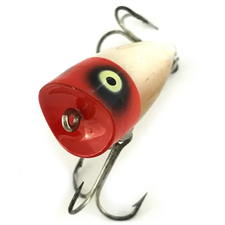Heddon Chugger JR Ytbete, Röd/Vit, 10g, Skålad Mun, #6882