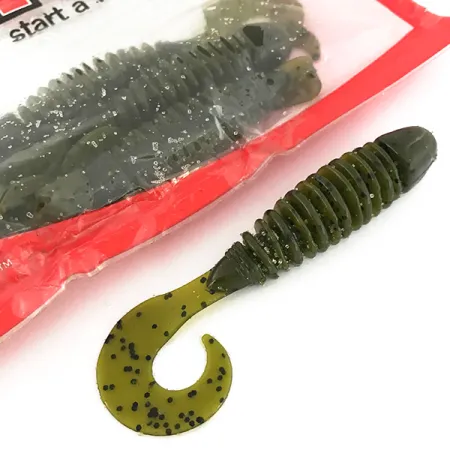 YUM soft bait 8pcs jigg, Green Pumpkin, 10cm, LPT, #6893