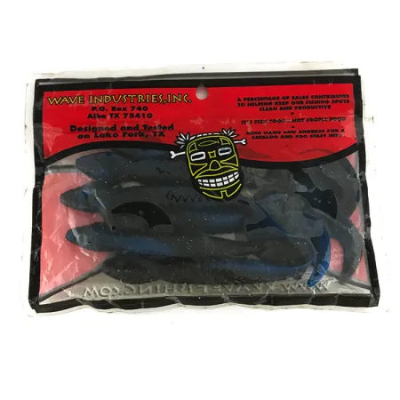 Wave Worms jigg, Svart / Blå Glitter, 13 cm, krullstjärt, #6959