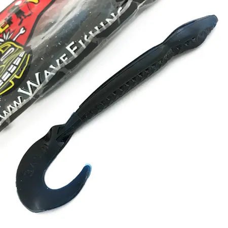 Wave Worms jigg, Svart / Blå Glitter, 13 cm, krullstjärt, #6959