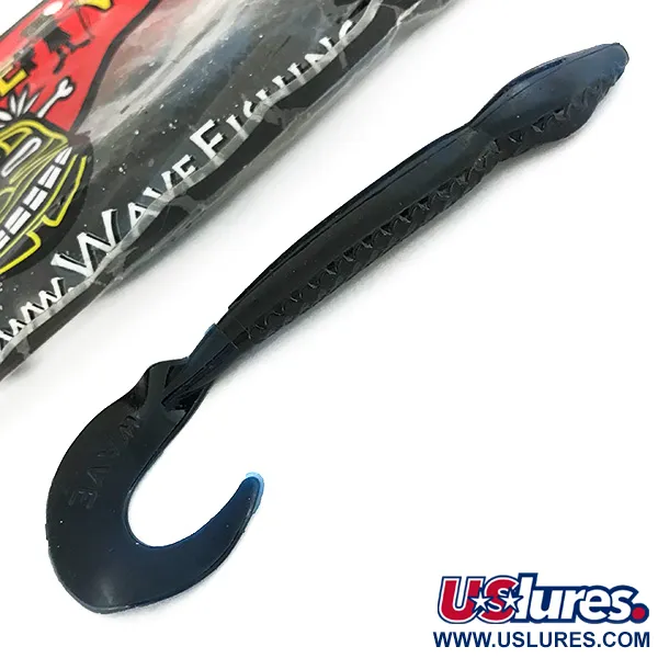 Wave Worms jigg, Svart / Blå Glitter, 13 cm, krullstjärt, #6959