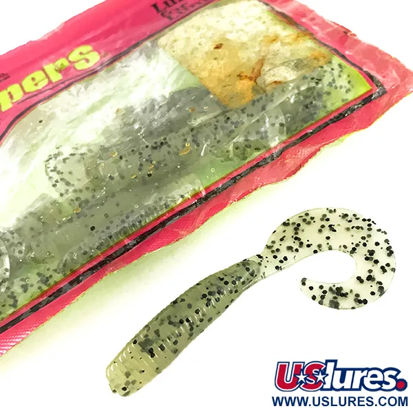 Chompers Single Tail Grub 8pcs Jigg, Chartreuse Pepper, #7088