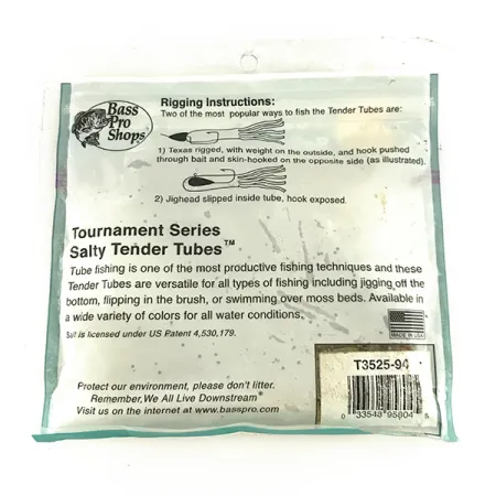 Bass Pro Shops Salty Tender Tubes jigg, Green Pumpkin, 9cm, #7089