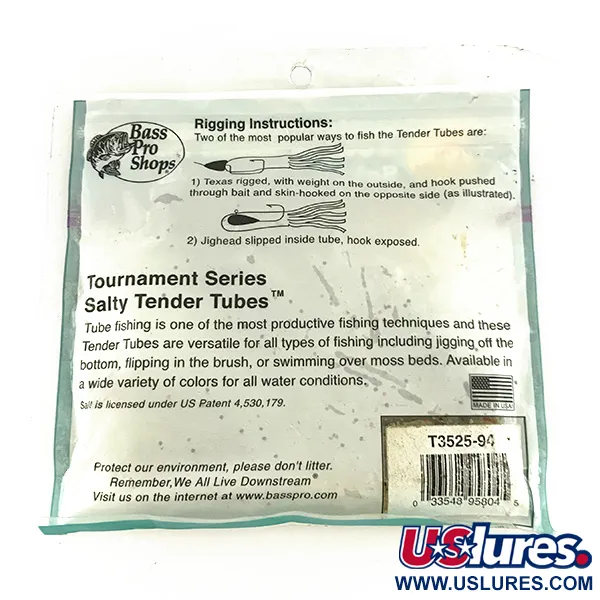 Bass Pro Shops Salty Tender Tubes jigg, Green Pumpkin, 9cm, #7089