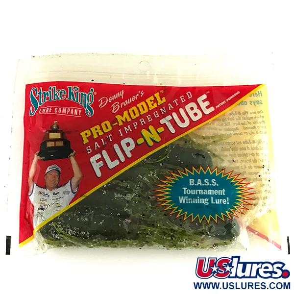 Strike King Flipt-N-Tube Jigg, Green Pumpkin, 13cm, 7-pack, #7090