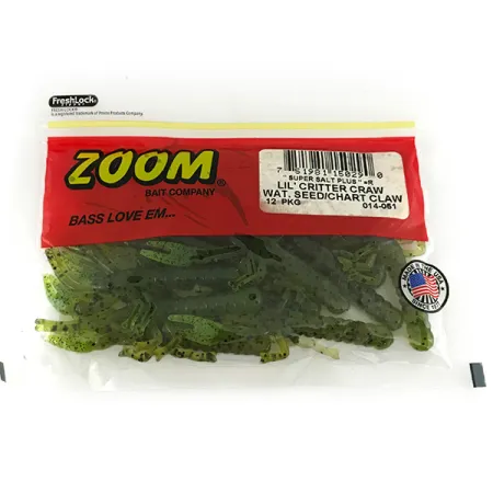 Zoom Lil Critter Craw Gummibete, Wat Seed / Chartreuse, 8cm, #7091