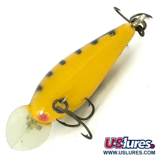 Bomber Model A Wobbler, Yellow Skeletal, 9g, Vintage, #7128