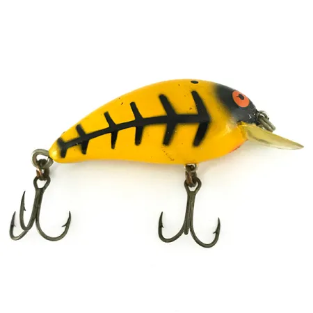 Bomber Model A Wobbler, Yellow Skeletal, 9g, Vintage, #7128