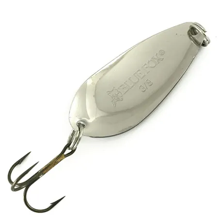 Blue Fox Strobe Tear Drop Spoon Skeddrag, Svart/Vit/Nickel, 11g, #7136