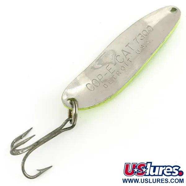 Eppinger Dardevle Cop-E-Cat 7300 UV Skeddrag, Gul / Grön, 10g, UV, #7282