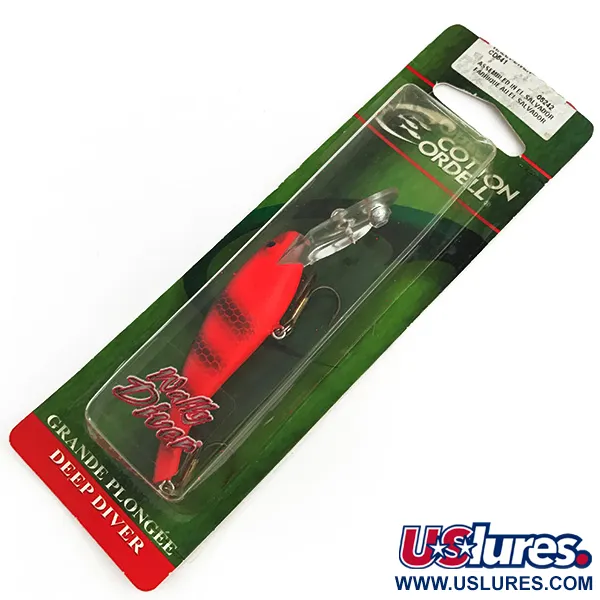 Cotton Cordell Deep Diver Wobbler, Röd-Orange, Rassel, #7304