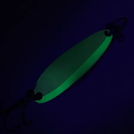 Luhr Jensen Krocodile Die #3 Glow Skeddrag, Vit / Grön, 14g, #7410