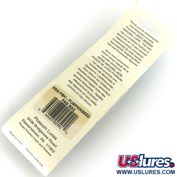 Possum Lures Pan Fish Wobbler, Pumpkinseed, 12g, Eagle Claw, #7426