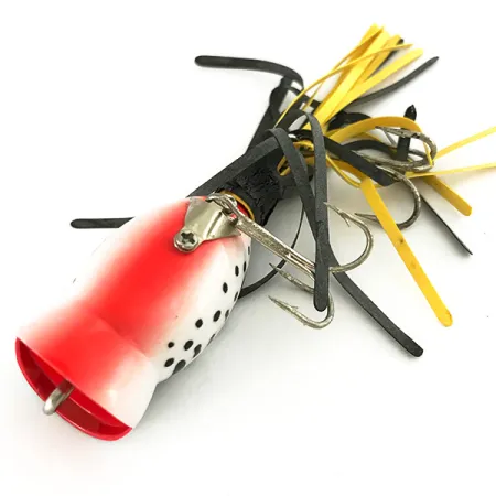 Fred Arbogast Hula Popper Ytbete, Vit Leopard, 8g, #7428