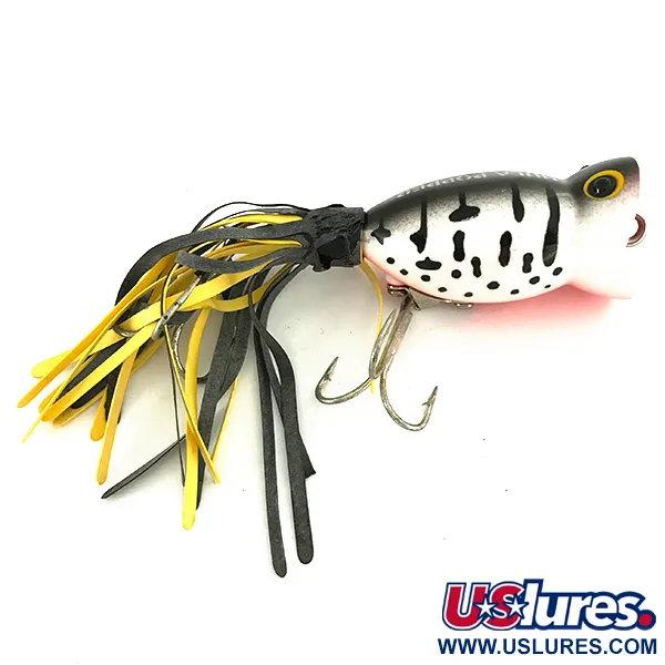 Fred Arbogast Hula Popper Ytbete, Vit Leopard, 8g, #7428