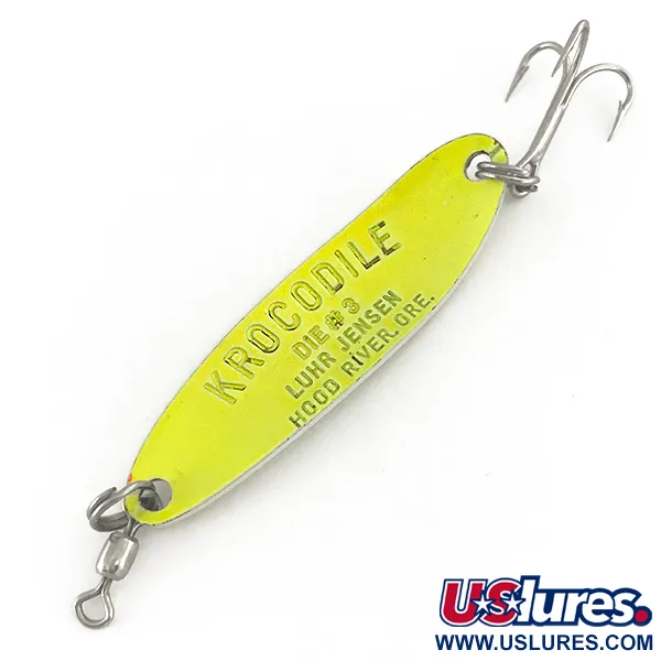 Luhr Jensen Krocodile Die #3 UV Skeddrag, Chartreuse, 10g, UV, #7468