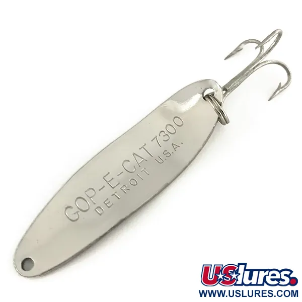 Dardevle Cop-E-Cat 7300 Skeddrag, Nickel/Grön, 10g, Vinglande Gång, #7487