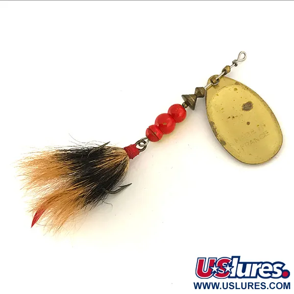 Mepps Aglia 4 dressed Spinnare, Mässing, 10g, Naturhår, #7489