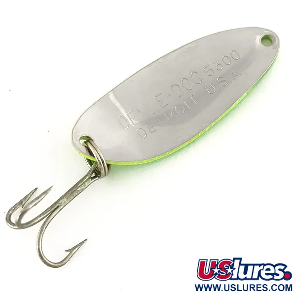 Eppinger Dardevle Devle Dog 5300 UV Skeddrag, Gul/Grön/Nickel, 10g, #7636