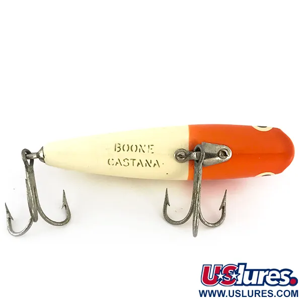 Boone Castana Popper, Röd / Vit, 10g, Cupped Mouth, #7643