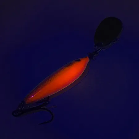 Blue Fox Vibrax Minnow Spin 1 UV, Orange / Guld, 4g, UV-reaktiv, #7687