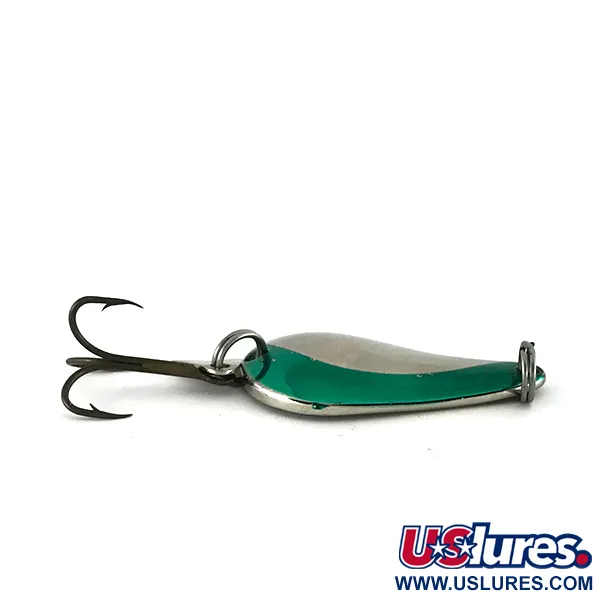 Acme K.O. Wobbler Skeddrag, Nickel / Grön, 14g, Sonic flipper tail, #7728