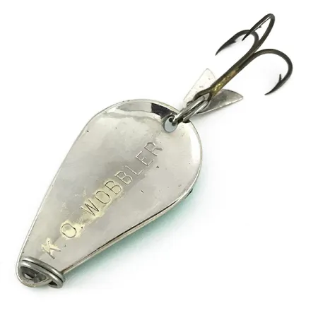 Acme K.O. Wobbler Skeddrag, Nickel / Grön, 14g, Sonic flipper tail, #7728