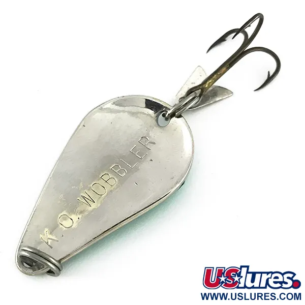 Acme K.O. Wobbler Skeddrag, Nickel / Grön, 14g, Sonic flipper tail, #7728