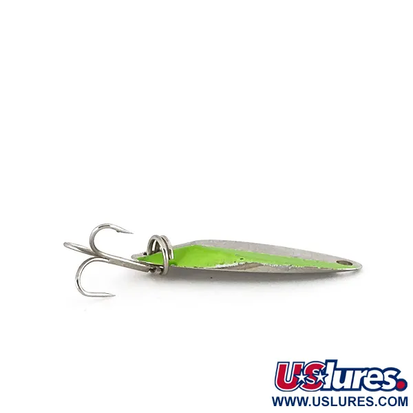 Acme Kastmaster UV Skeddrag, Nickel / Grön, 3.5g, UV-aktiv, #7777