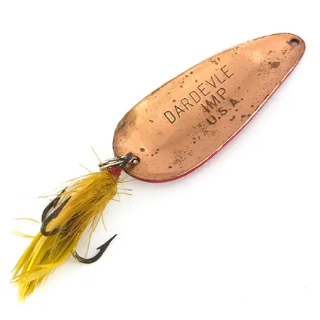 Eppinger Dardevle Imp Skeddrag, Röd / Vit / Koppar, 11g, Fjäder, #7790