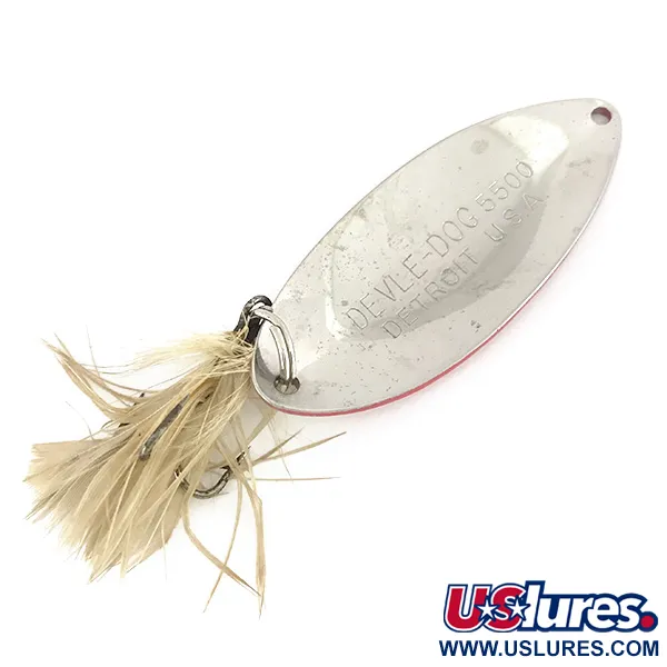 Dardevle Devle Dog 5500 Skeddrag, Röd/Vit/Nickel, 21g, Fjäder, #7791