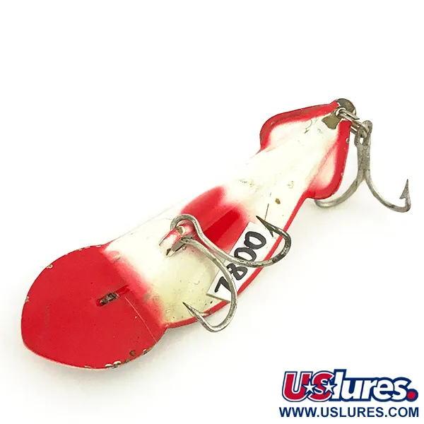 Buck Perry Spoonplug Skeddrag, Vit/Röd, 7g, Vintage, #7800