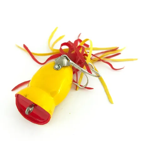 Fred Arbogast Hula Popper Ytbete, Gul, 8g, Gummikjol, #7810