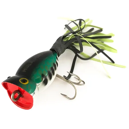 Fred Arbogast Hula Popper Ytbete, Green Tiger, 8g, Popper, #7820