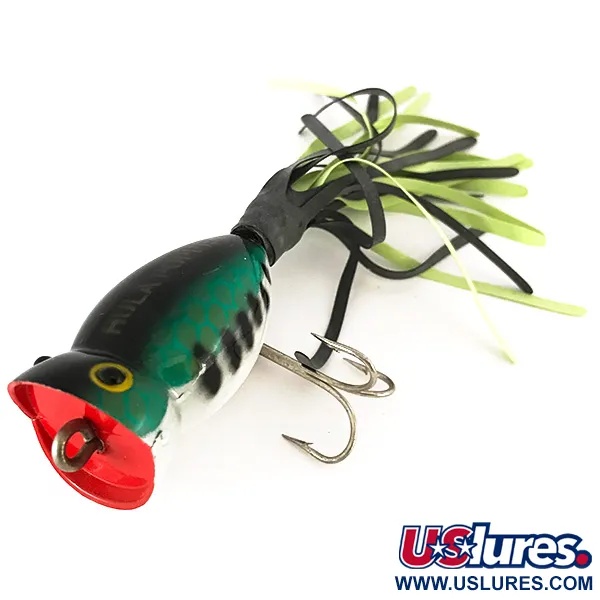 Fred Arbogast Hula Popper Ytbete, Green Tiger, 8g, Popper, #7820