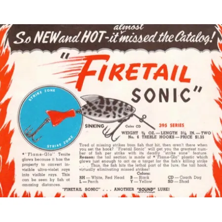 Heddon FIRETAIL SONIC #395 Bete, COACHDOG, 10g, #7840