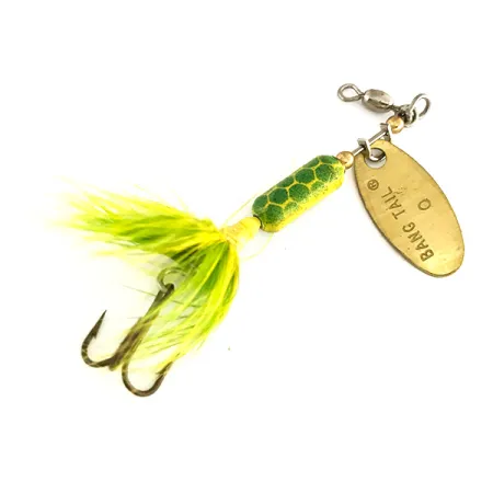 Luhr Jensen Bang Tail 0 Spinnare, Guld/Grön, 3,5g, Fjäderkrok, #7892