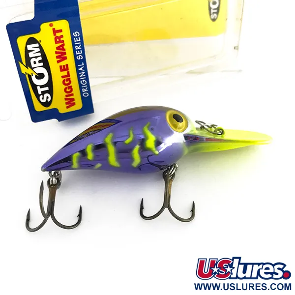 Storm Wiggle Wart Wobbler, Lila / Fluo Gul, 11g, Rassel, #7944
