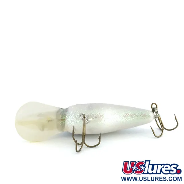 Strike King 4XD Crankbait, Vit/Blå/Grön Glitter, 10g, Rassel, #8017