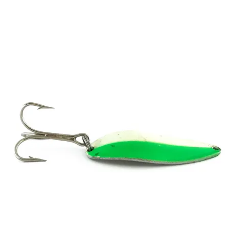 Acme Little Cleo Glow Skeddrag, White / Green / Nickel, 21g, #8171