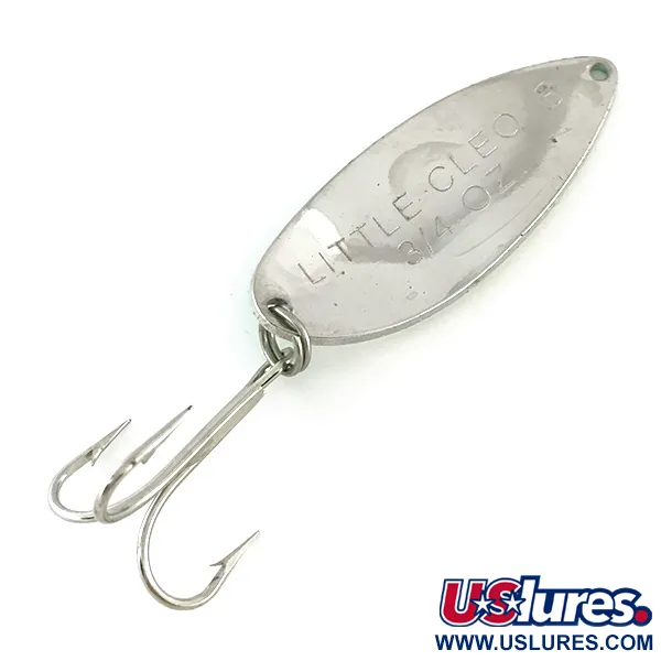 Acme Little Cleo Glow Skeddrag, White / Green / Nickel, 21g, #8171