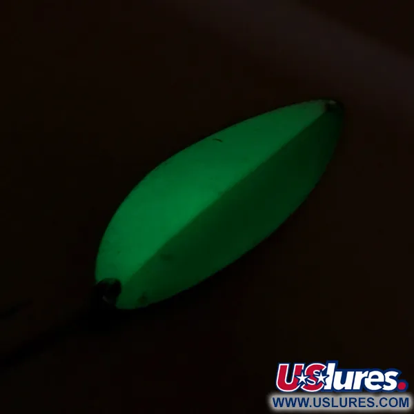 Acme Little Cleo Glow Skeddrag, White / Green / Nickel, 21g, #8171