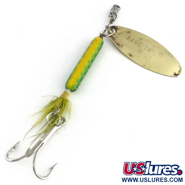 Luhr Jensen Bang Tail Spinnare, Guld / Gul / Grön, 17g, #8411