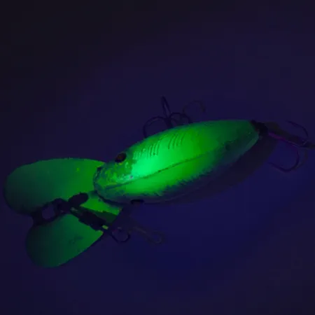 Bill Norman Quarterback Shallow Wobbler, Silver/Chartreuse, 7g, Glow, #8591