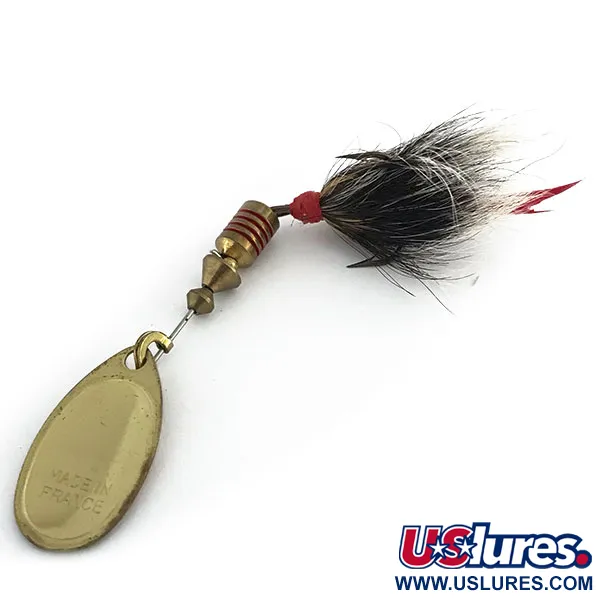 Mepps Aglia 2 dressed Spinnare, Vit/Röd/Mässing, 4,7g, Naturhår, #8811